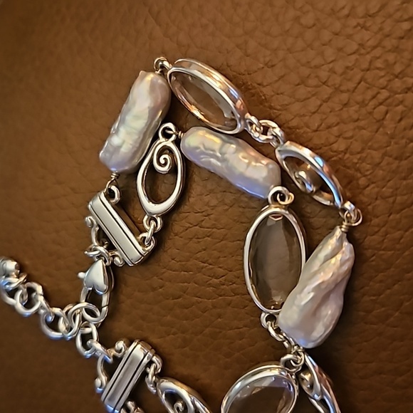 BRIGHTON 7th Heaven Baroque Pearl Crystal Chain Bracelet - Picture 4 of 6